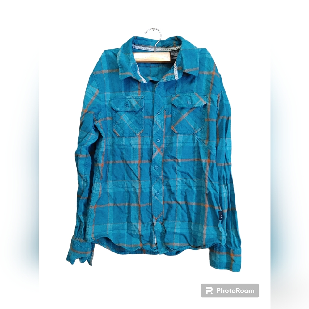 TONY HAWK Boys Button Down Plaid Flannel Top 100% Cotton Size XL